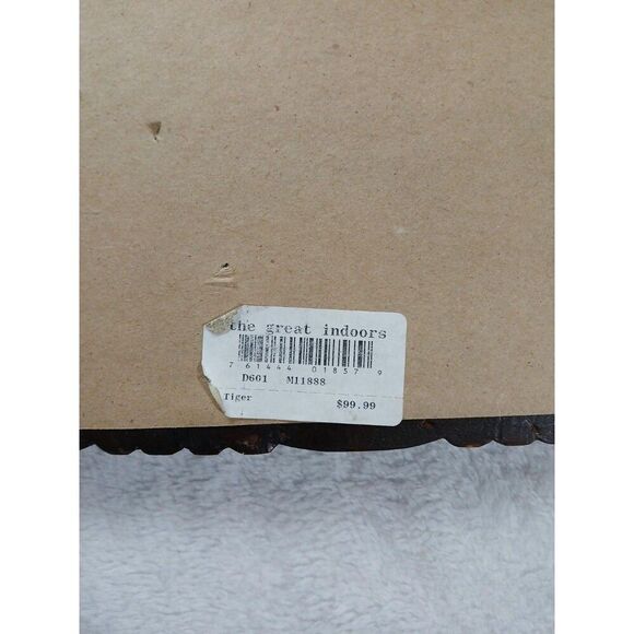 Rustic Carved Wood Frame Tiger Print Art by The Great Indoors UV Protective - Picture 7 of 11